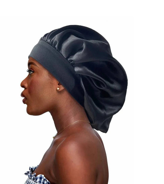 Premium Silk Sleep Bonnet for Women - Large Satin Hair Wrap Cap with Soft Elastic Band - Home Fads