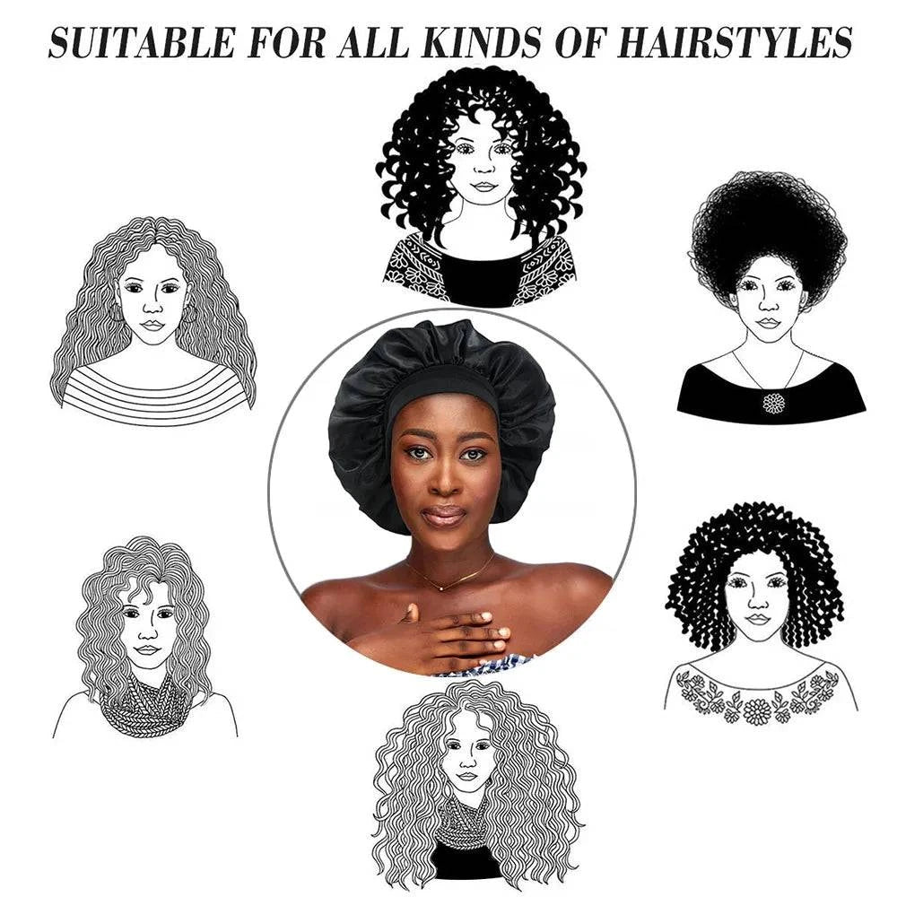 Premium Silk Sleep Bonnet for Women - Large Satin Hair Wrap Cap with Soft Elastic Band - Home Fads