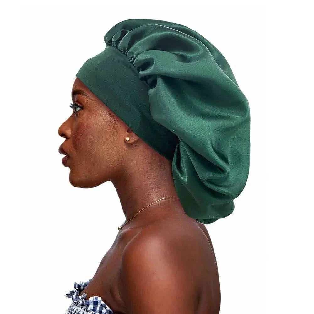 Premium Silk Sleep Bonnet for Women - Large Satin Hair Wrap Cap with Soft Elastic Band - Home Fads