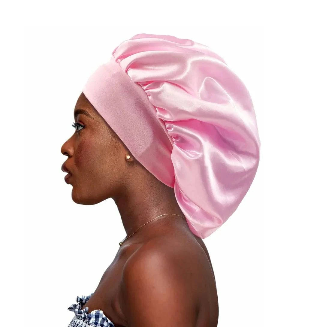Premium Silk Sleep Bonnet for Women - Large Satin Hair Wrap Cap with Soft Elastic Band - Home Fads