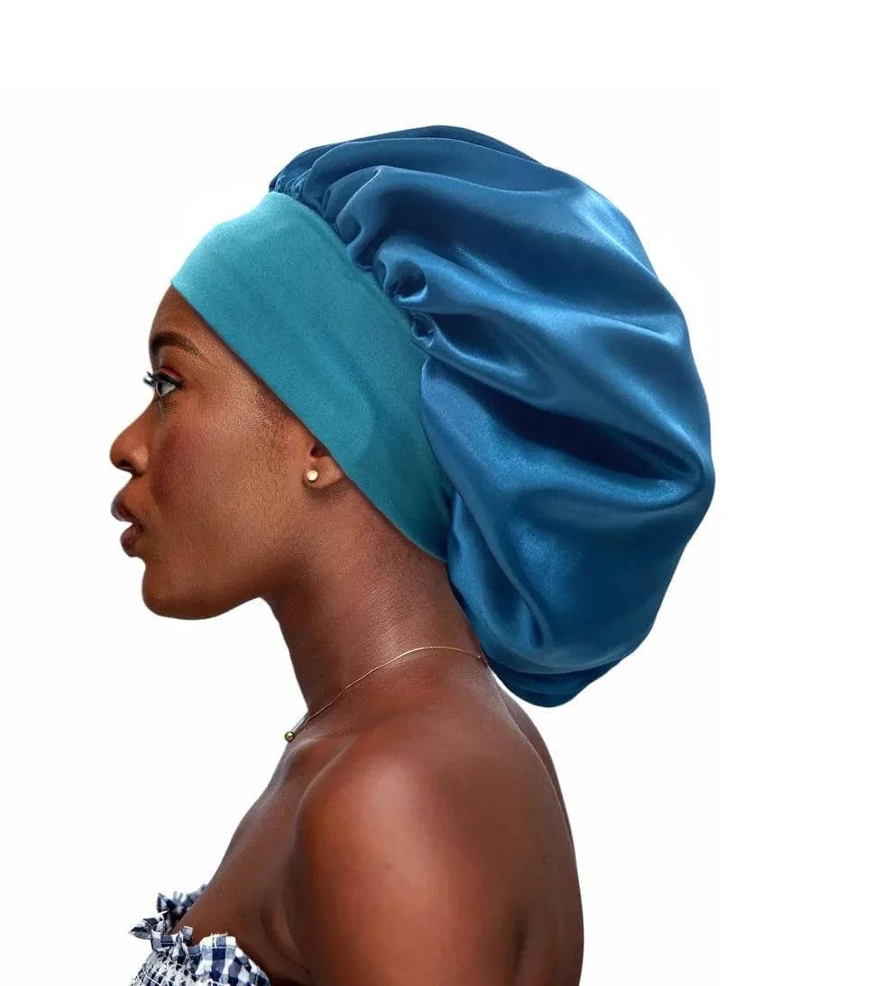 Premium Silk Sleep Bonnet for Women - Large Satin Hair Wrap Cap with Soft Elastic Band - Home Fads