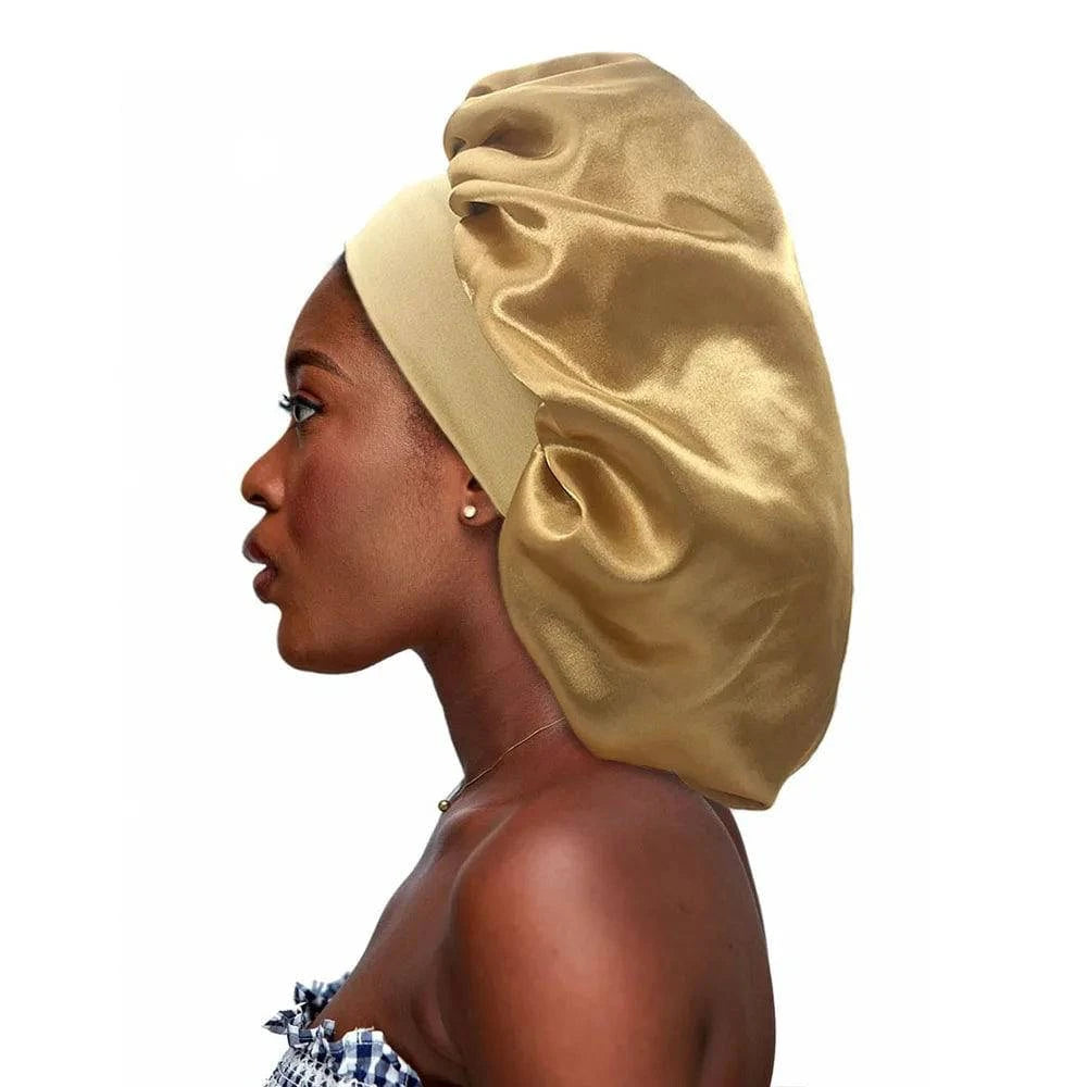 Premium Silk Sleep Bonnet for Women - Large Satin Hair Wrap Cap with Soft Elastic Band - Home Fads