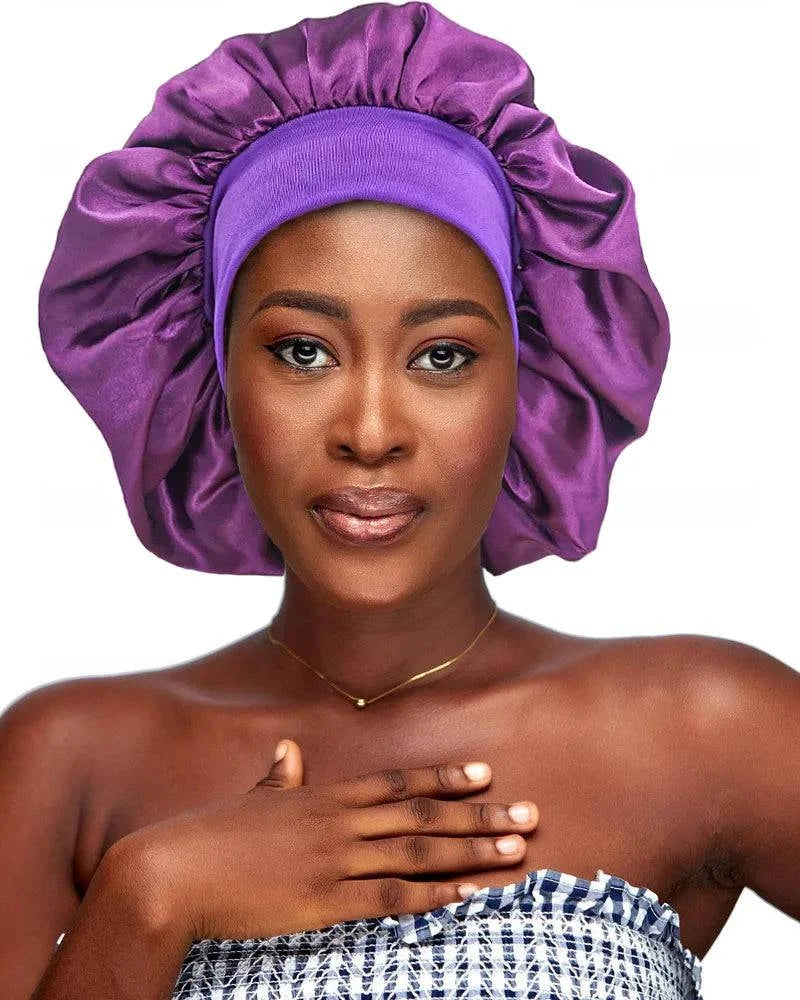 Premium Silk Sleep Bonnet for Women - Large Satin Hair Wrap Cap with Soft Elastic Band - Home Fads