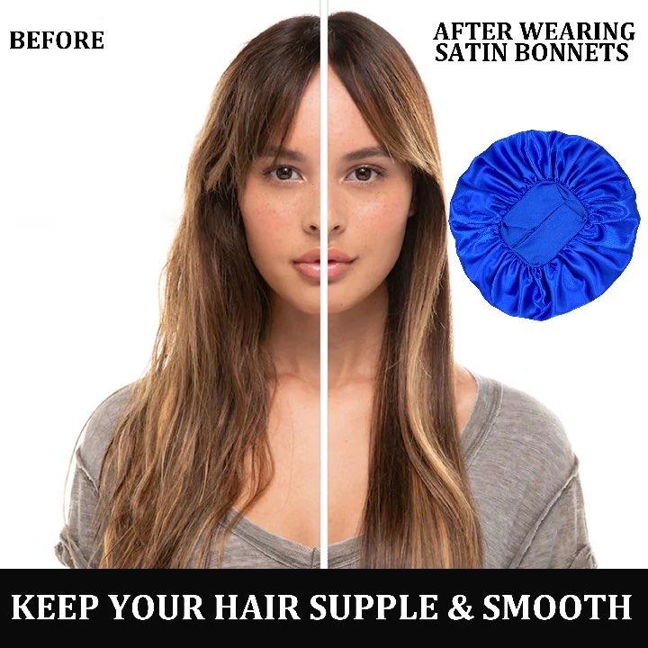 Premium Silk Sleep Bonnet for Women - Large Satin Hair Wrap Cap with Soft Elastic Band - Home Fads