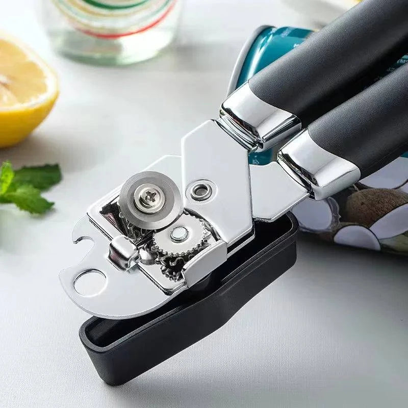 Premium Stainless Steel Can Opener with Magnetic Lid Lifter - Multifunctional Kitchen Tool for Effortless Can and Bottle Opening - Home Fads