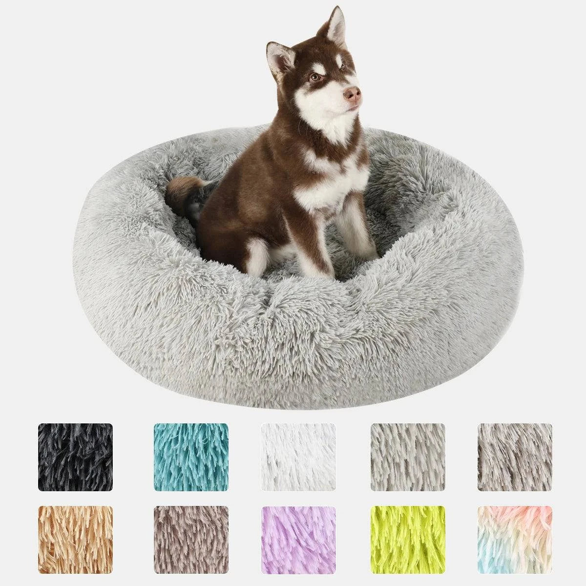 Premium Washable Plush Round Pet Bed for Dogs and Cats - Home Fads