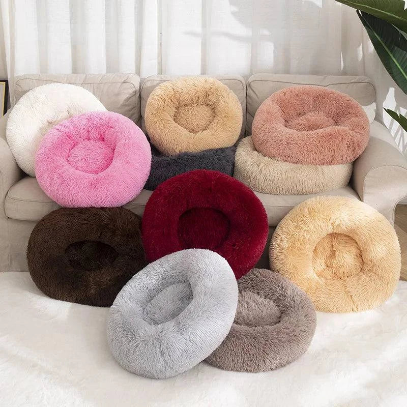 Premium Washable Plush Round Pet Bed for Dogs and Cats - Home Fads