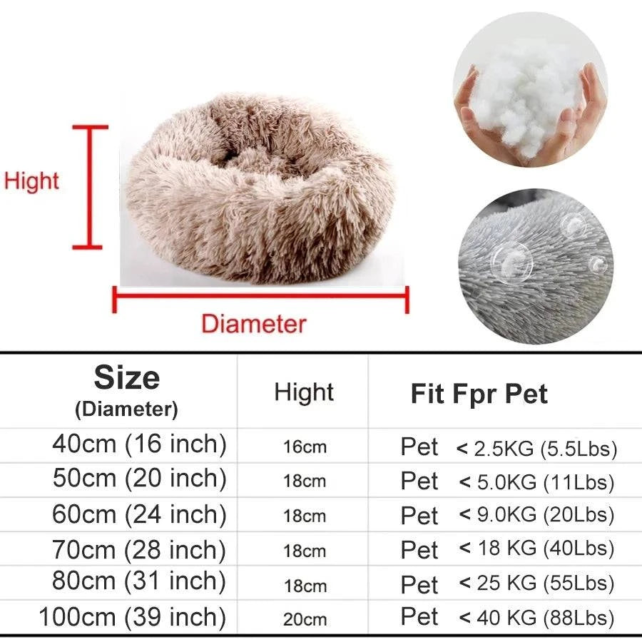 Premium Washable Plush Round Pet Bed for Dogs and Cats - Home Fads