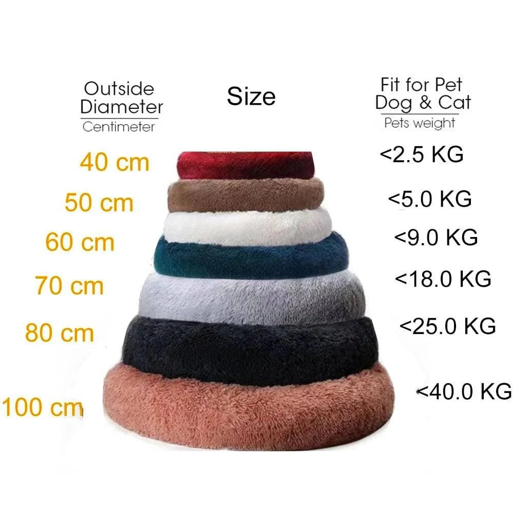 Premium Washable Plush Round Pet Bed for Dogs and Cats - Home Fads