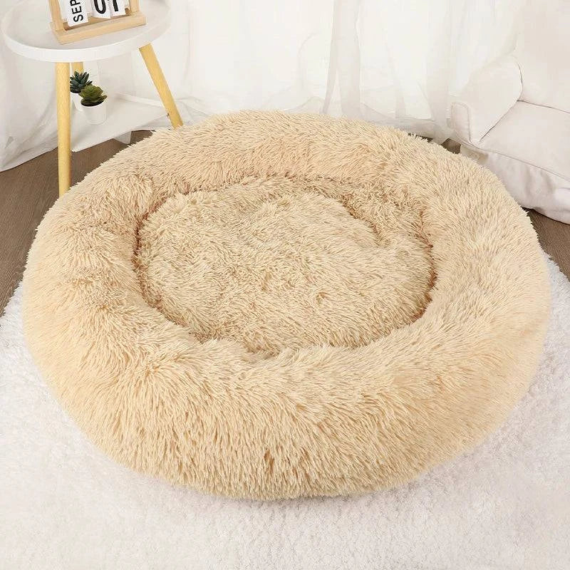 Premium Washable Plush Round Pet Bed for Dogs and Cats - Home Fads