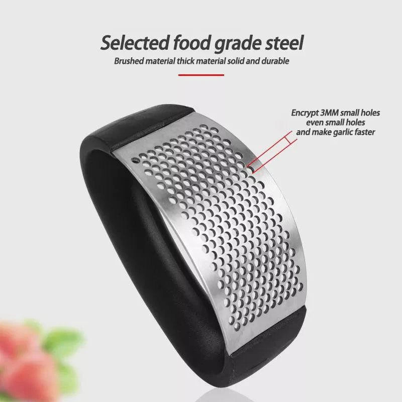 Professional Ergonomic Stainless Steel Garlic Press – Manual Crusher & Mincer for Effortless Garlic Preparation - Home Fads