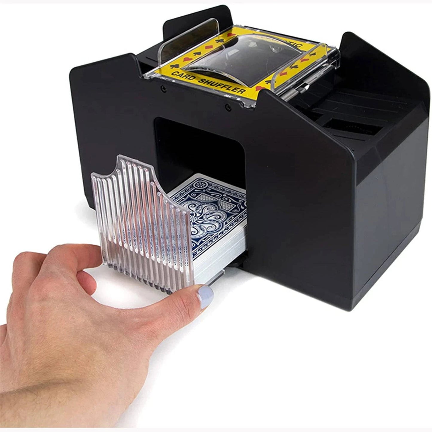 Professional-grade Automatic Card Shuffler for Poker, Bridge, and Home Games: Effortless Shuffling Solution - Home Fads