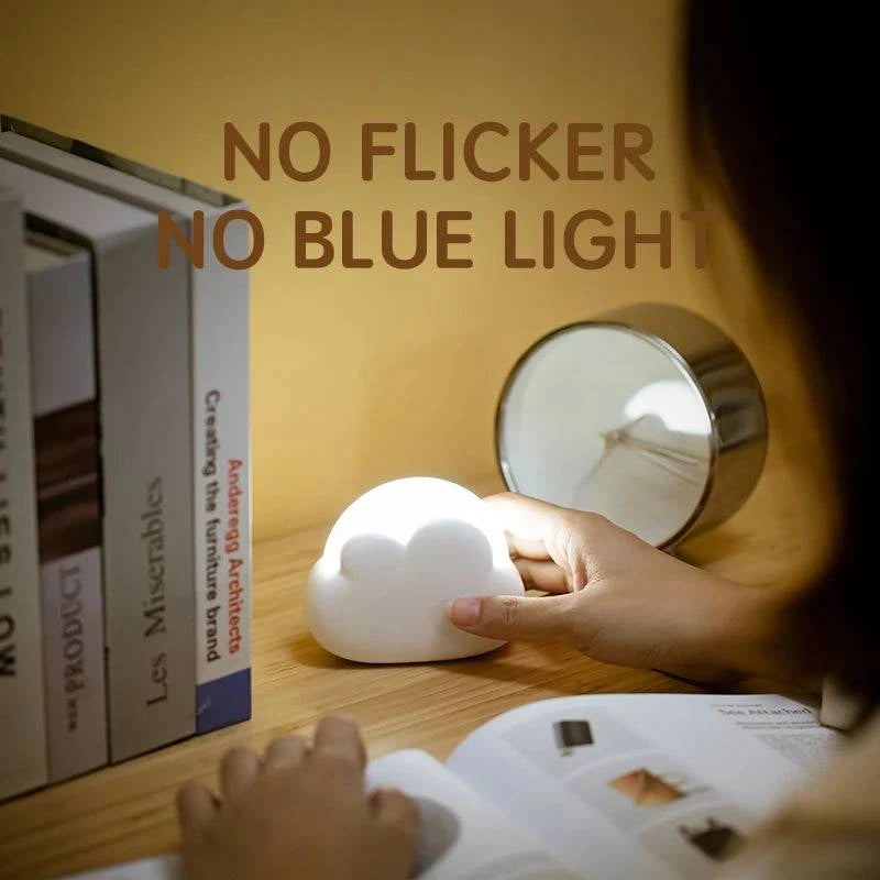 Rechargeable Cloud Night Light - Adorable LED Night Lamp for Bedroom and Children, USB Wireless - Home Fads