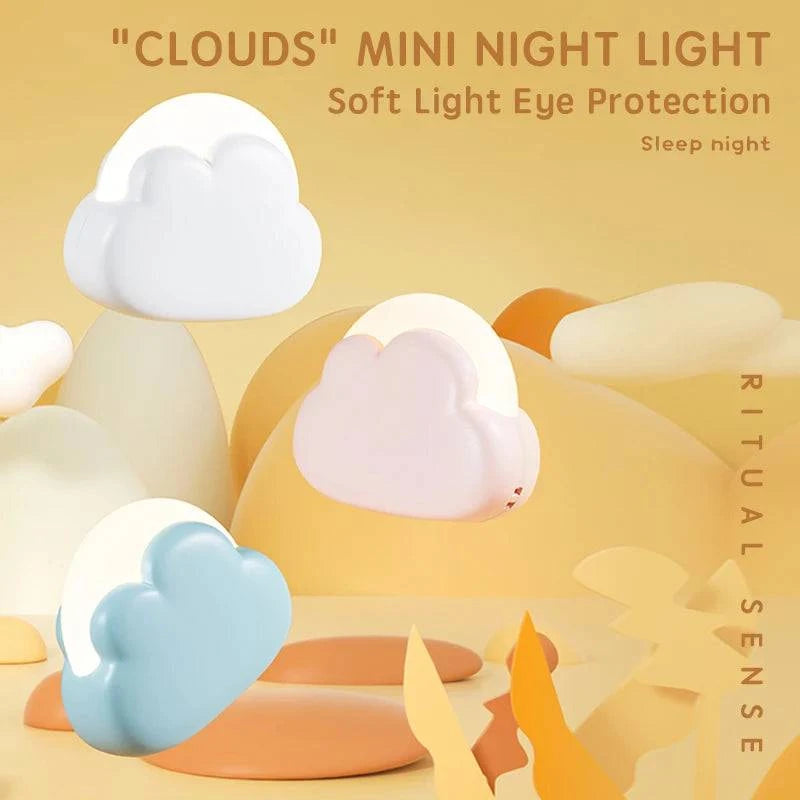 Rechargeable Cloud Night Light - Adorable LED Night Lamp for Bedroom and Children, USB Wireless - Home Fads