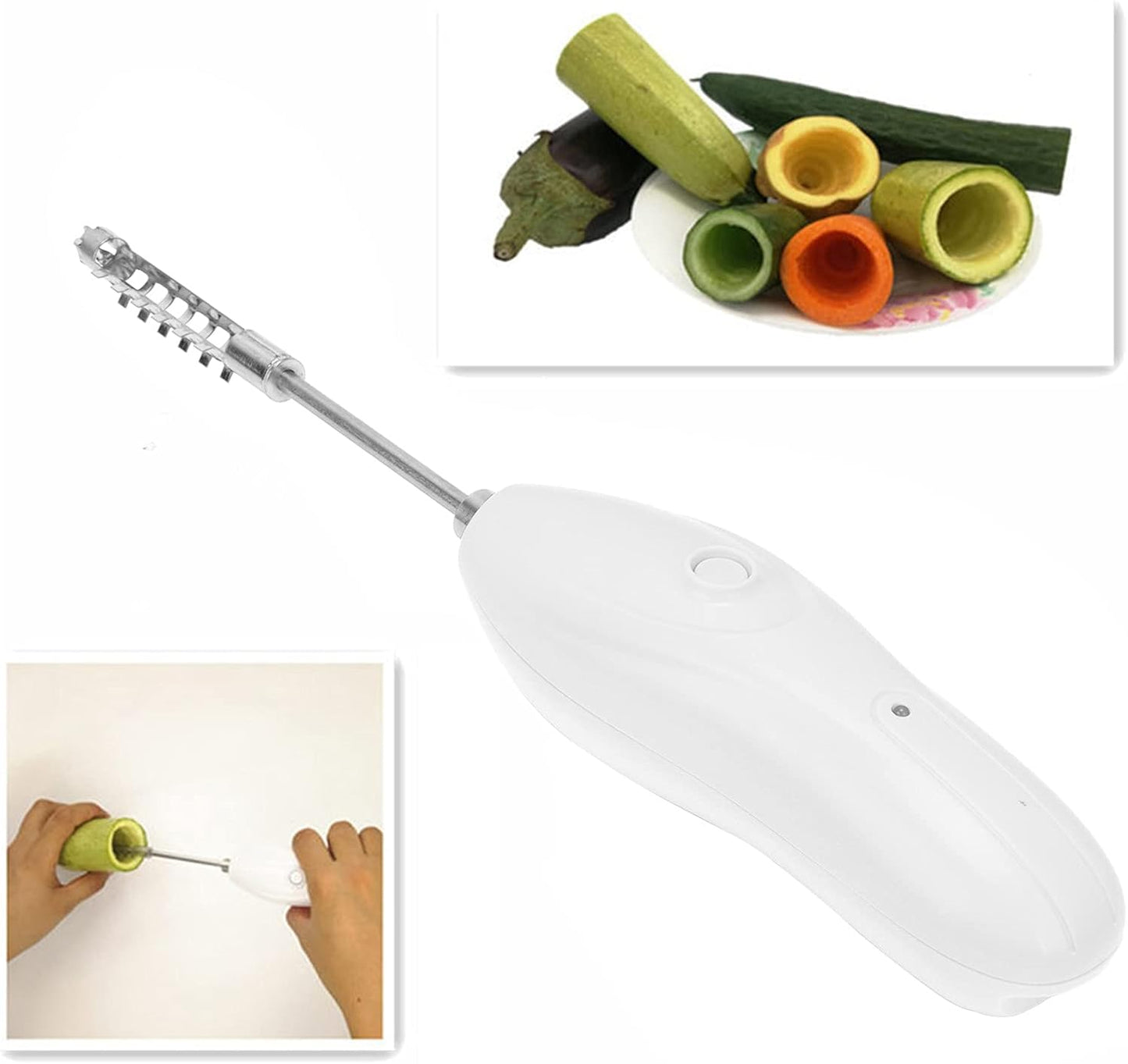 Rechargeable Electric Vegetable Corer (Manakra) and Fish Scale Scraper - Cordless Kitchen Tool - Home Fads
