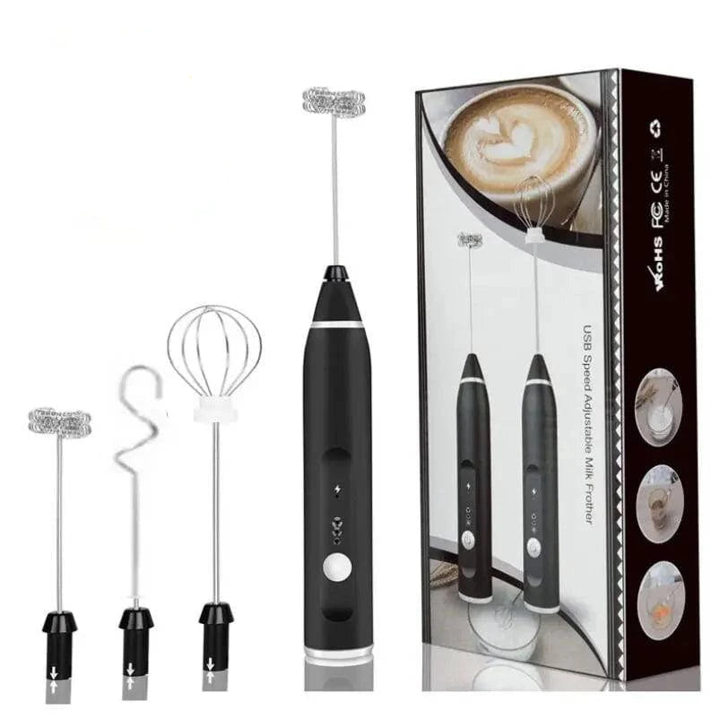 Rechargeable Handheld Electric Milk Frother with USB Charging - Coffee Foam Maker and Mixer - Home Fads