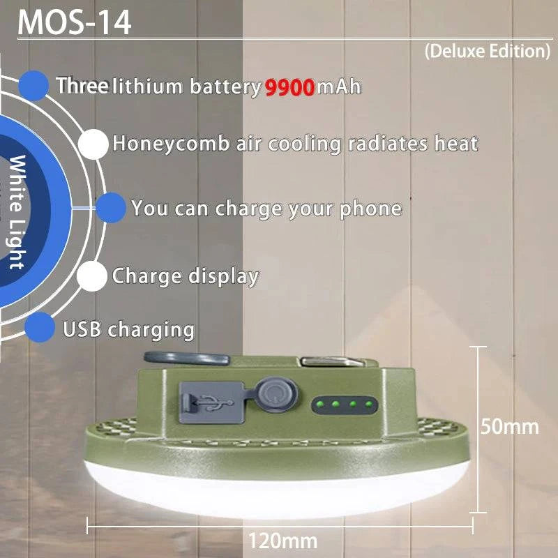 Rechargeable LED Tent Light - Portable Lantern for Camping, Emergency, and Outdoor Use with Magnet, Flashlight, and Dual USB Charging - Home Fads