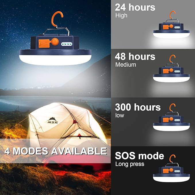 Rechargeable LED Tent Light - Portable Lantern for Camping, Emergency, and Outdoor Use with Magnet, Flashlight, and Dual USB Charging - Home Fads