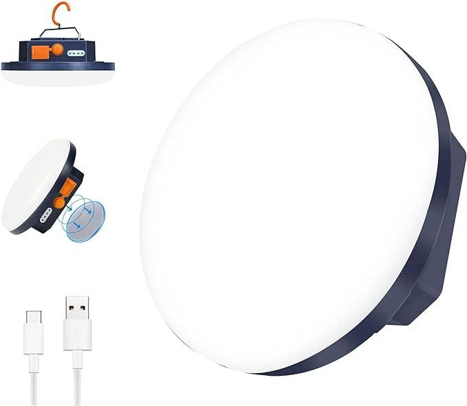 Rechargeable LED Tent Light - Portable Lantern for Camping, Emergency, and Outdoor Use with Magnet, Flashlight, and Dual USB Charging - Home Fads