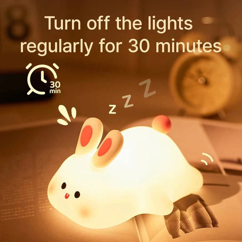 Premium Rechargeable Silicone LED Night Light: Adorable Animal Shaped Illumination for Children's Rooms - Timer, Decor, Ideal Gift - Home Fads