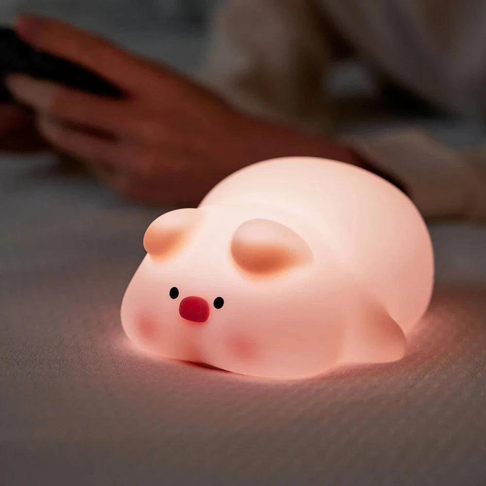 Premium Rechargeable Silicone LED Night Light: Adorable Animal Shaped Illumination for Children's Rooms - Timer, Decor, Ideal Gift - Home Fads