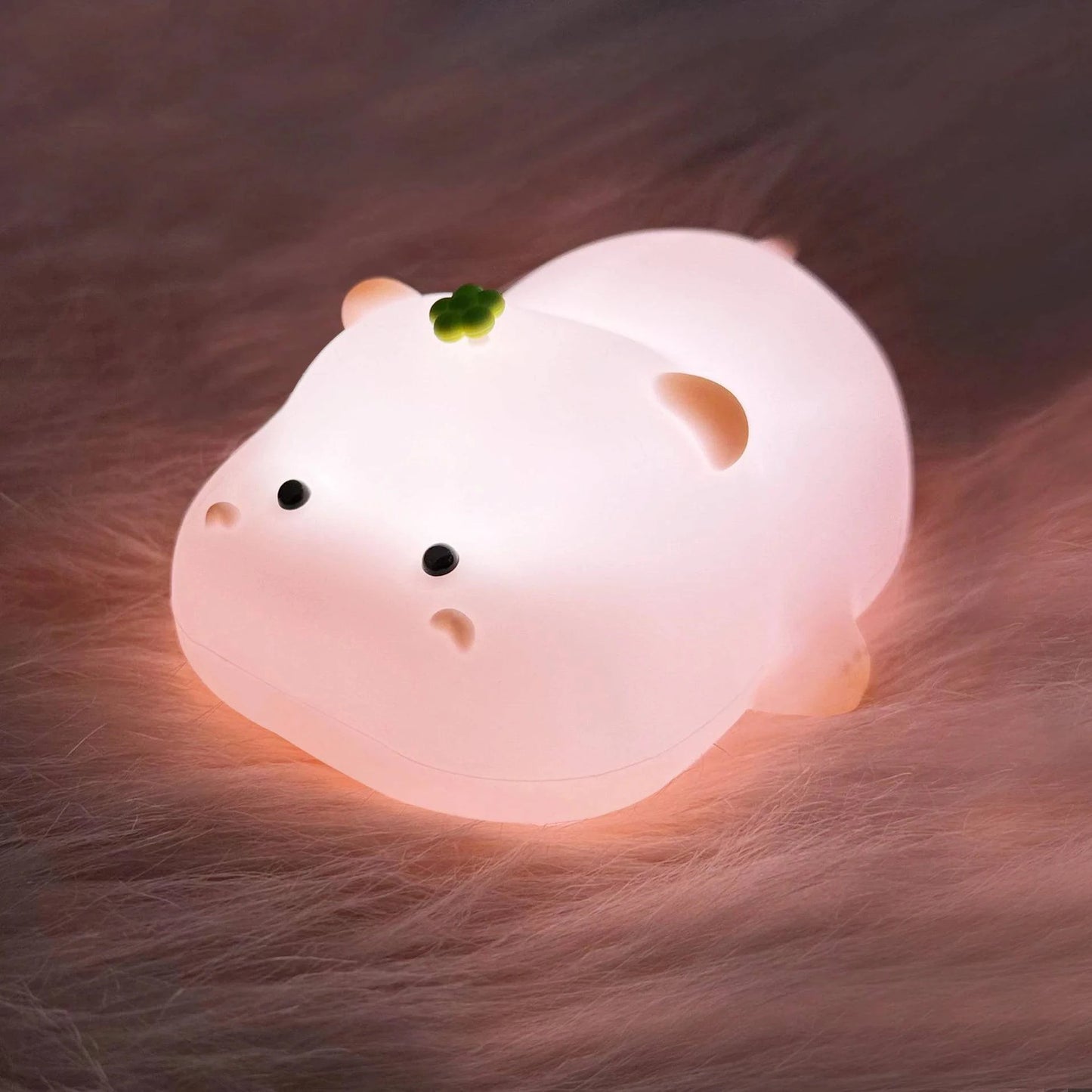 Premium Rechargeable Silicone LED Night Light: Adorable Animal Shaped Illumination for Children's Rooms - Timer, Decor, Ideal Gift - Home Fads