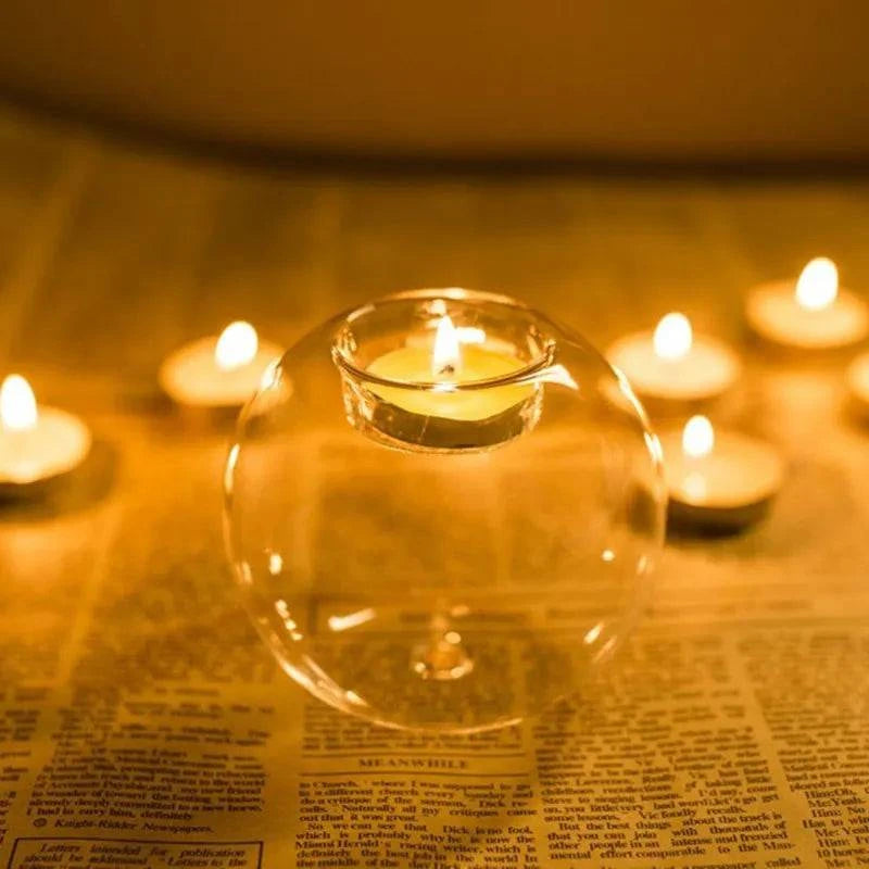 Refined Glass Candle Holder: Elevating Festive Decor for Home, Wedding Receptions, Parties, and Banquets - Home Fads