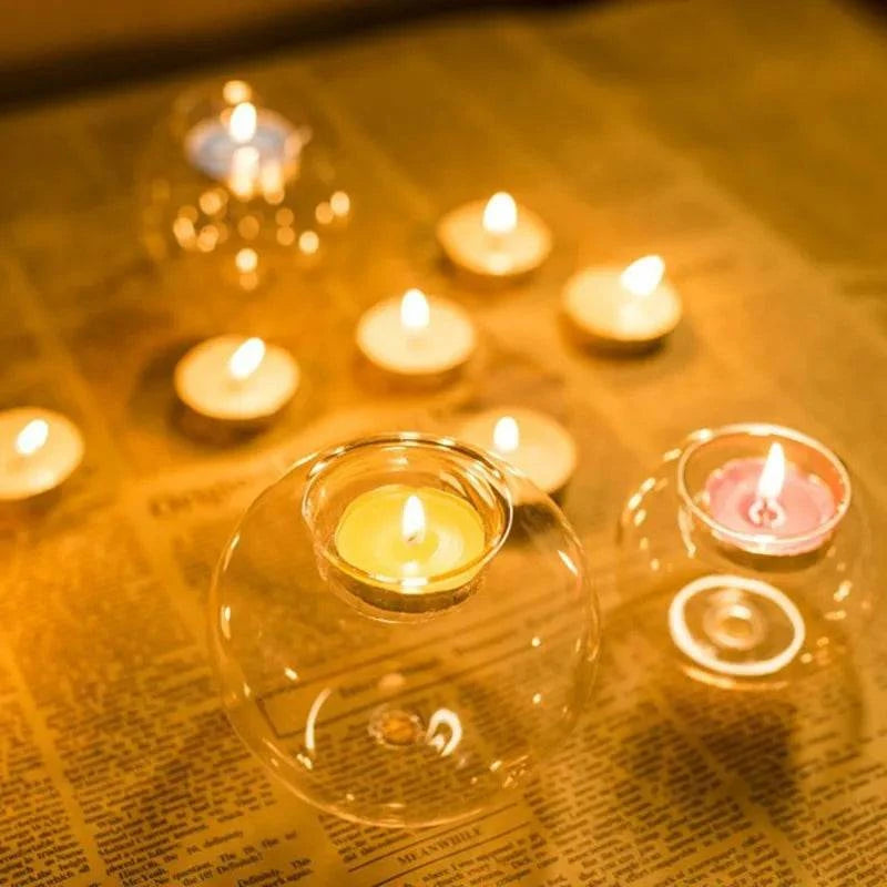 Refined Glass Candle Holder: Elevating Festive Decor for Home, Wedding Receptions, Parties, and Banquets - Home Fads