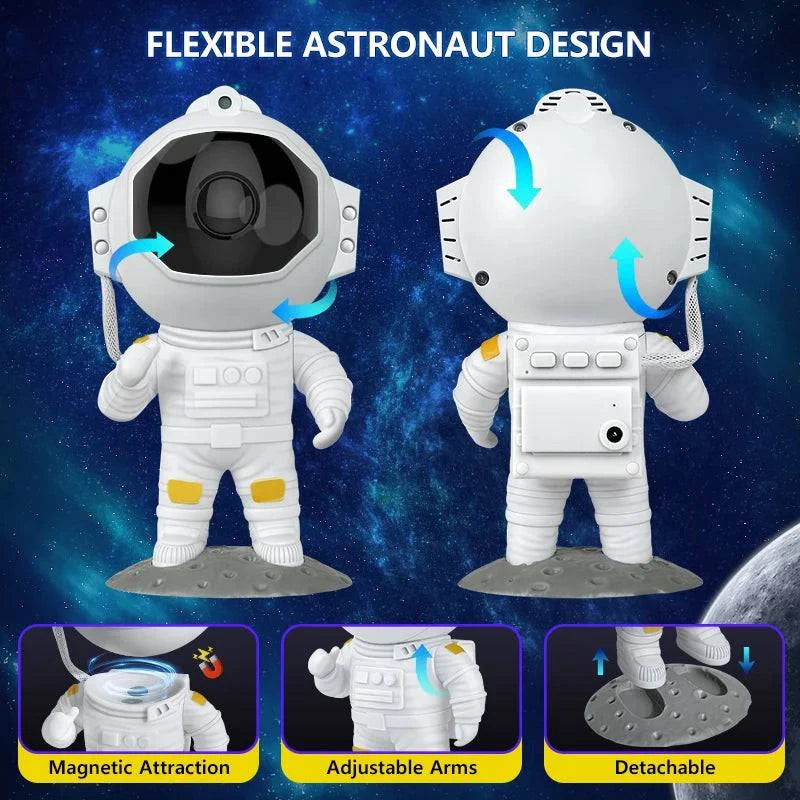 Remote Control Astronaut Galaxy Star Projector Night Light – Customizable and Color-Your-Own Design for Kids' Bedrooms - Home Fads