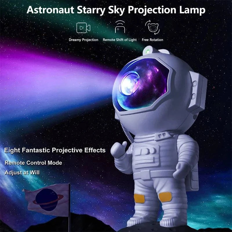 Remote Control Astronaut Galaxy Star Projector Night Light – Customizable and Color-Your-Own Design for Kids' Bedrooms - Home Fads