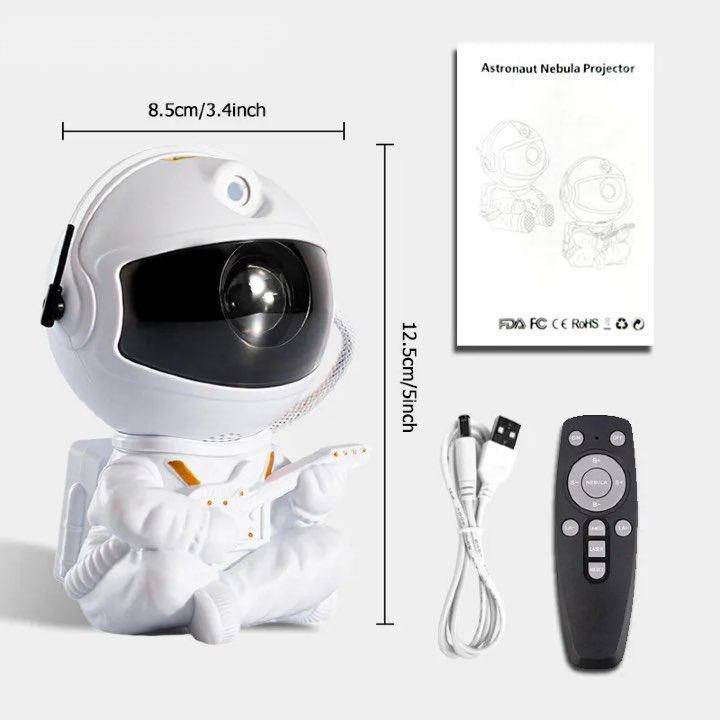 Remote Control Astronaut Galaxy Star Projector Night Light – Customizable and Color-Your-Own Design for Kids' Bedrooms - Home Fads