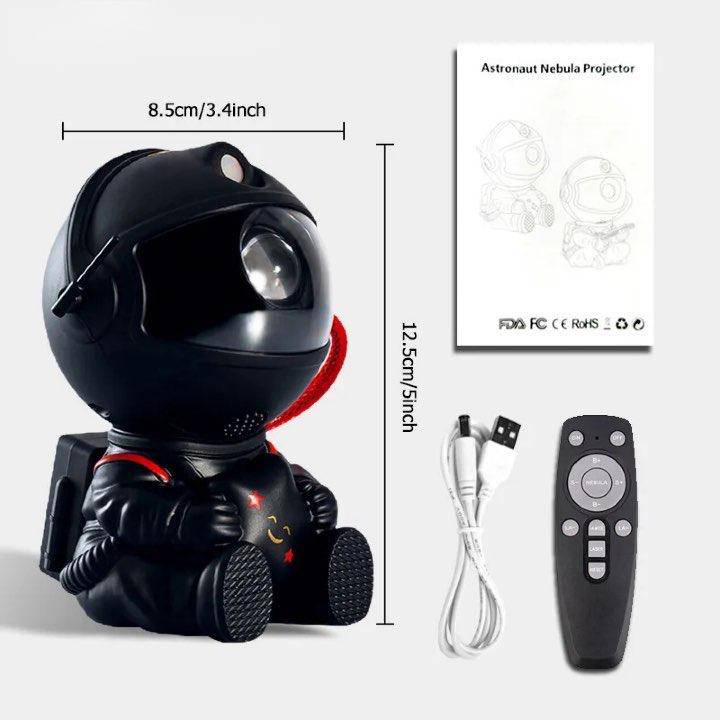 Remote Control Astronaut Galaxy Star Projector Night Light – Customizable and Color-Your-Own Design for Kids' Bedrooms - Home Fads