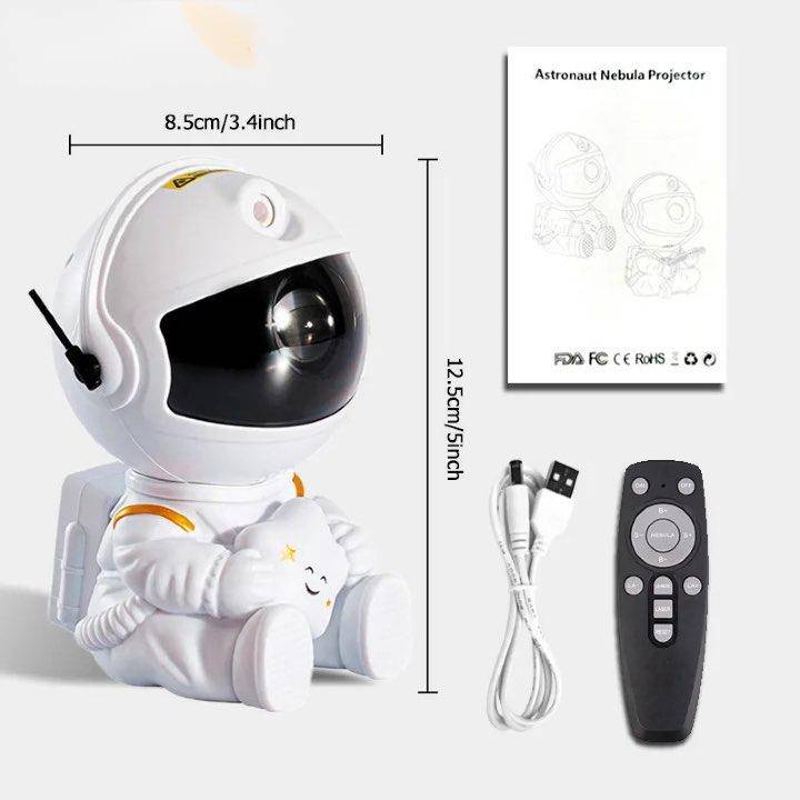 Remote Control Astronaut Galaxy Star Projector Night Light – Customizable and Color-Your-Own Design for Kids' Bedrooms - Home Fads