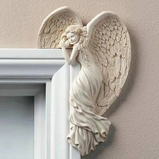 Resin Angel Wings Door Frame Ornament - Elegant Indoor and Outdoor Decoration for Clinics, Hospitals, Restaurants, and Homes - Home Fads