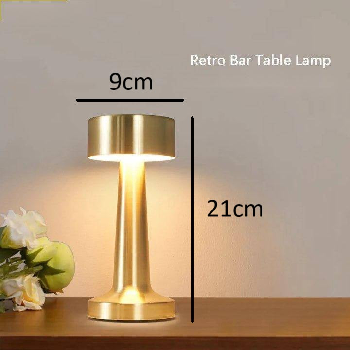 Retro Rechargeable LED Touch Table Lamp - Dimmable & Stylish for Bar, Coffee Table, and Bedroom - Ideal for Restaurant Centerpieces, Weddings, Parties - Home Fads