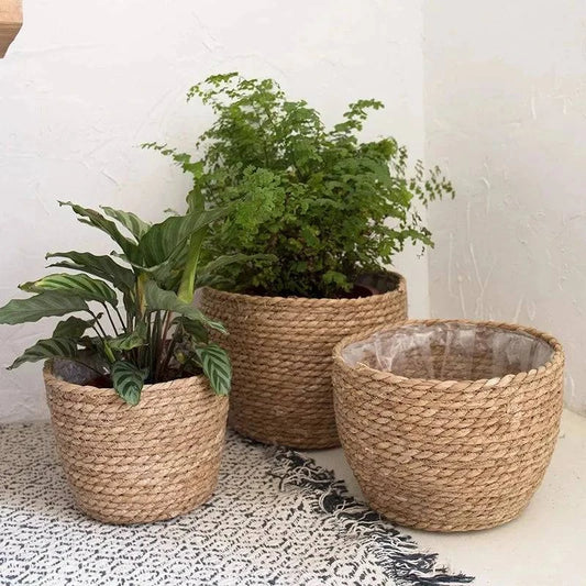 Rustic Artisan-Crafted Basket: Indoor and Outdoor Plant Potting, Laundry, or Multipurpose Organizer Storage Basket - Home Fads