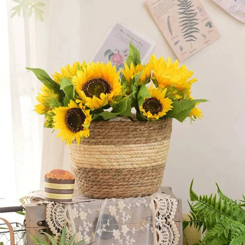 Rustic Artisan-Crafted Basket: Indoor and Outdoor Plant Potting, Laundry, or Multipurpose Organizer Storage Basket - Home Fads