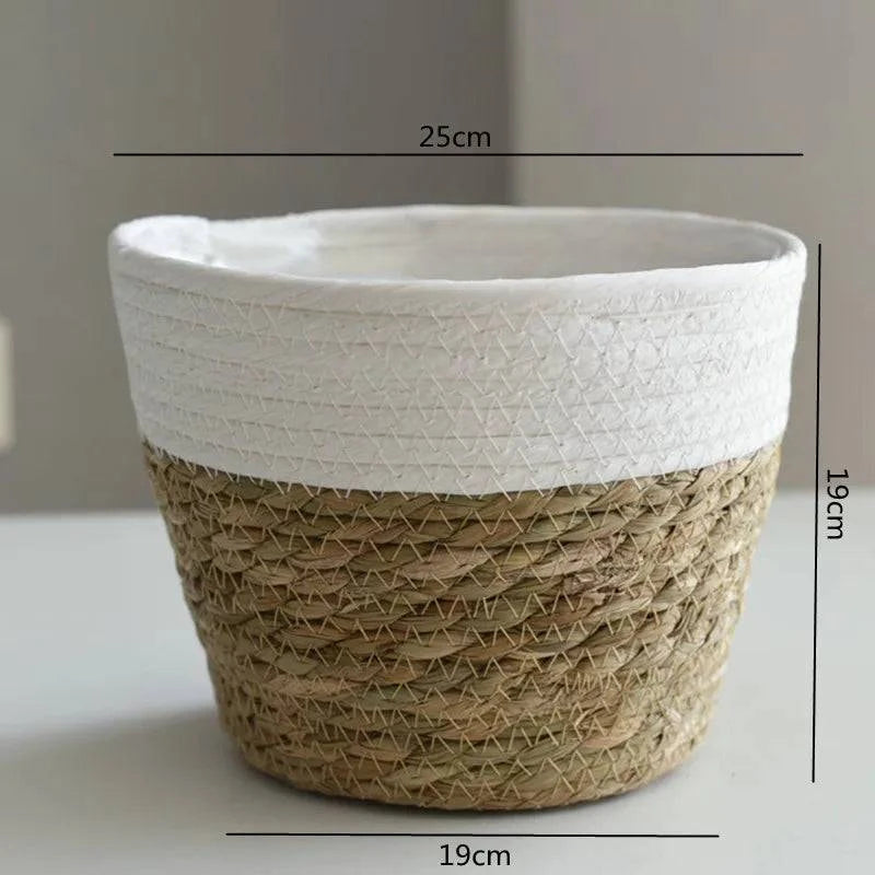 Rustic Artisan-Crafted Basket: Indoor and Outdoor Plant Potting, Laundry, or Multipurpose Organizer Storage Basket - Home Fads