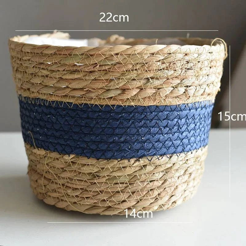 Rustic Artisan-Crafted Basket: Indoor and Outdoor Plant Potting, Laundry, or Multipurpose Organizer Storage Basket - Home Fads