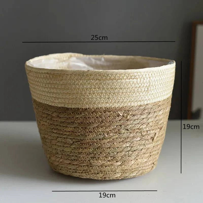 Rustic Artisan-Crafted Basket: Indoor and Outdoor Plant Potting, Laundry, or Multipurpose Organizer Storage Basket - Home Fads