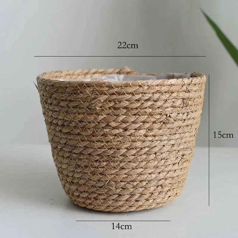 Rustic Artisan-Crafted Basket: Indoor and Outdoor Plant Potting, Laundry, or Multipurpose Organizer Storage Basket - Home Fads