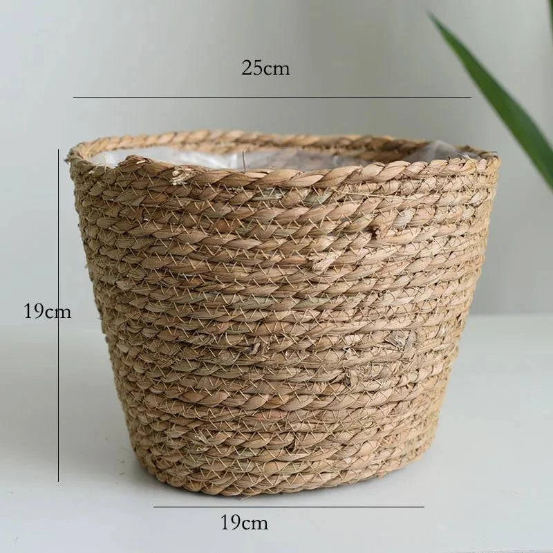 Rustic Artisan-Crafted Basket: Indoor and Outdoor Plant Potting, Laundry, or Multipurpose Organizer Storage Basket - Home Fads