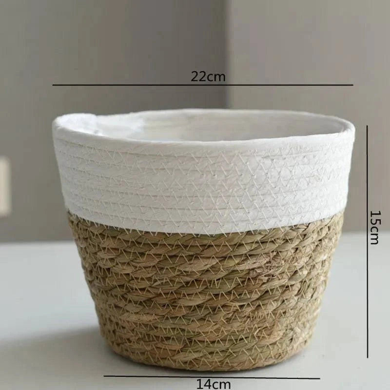 Rustic Artisan-Crafted Basket: Indoor and Outdoor Plant Potting, Laundry, or Multipurpose Organizer Storage Basket - Home Fads