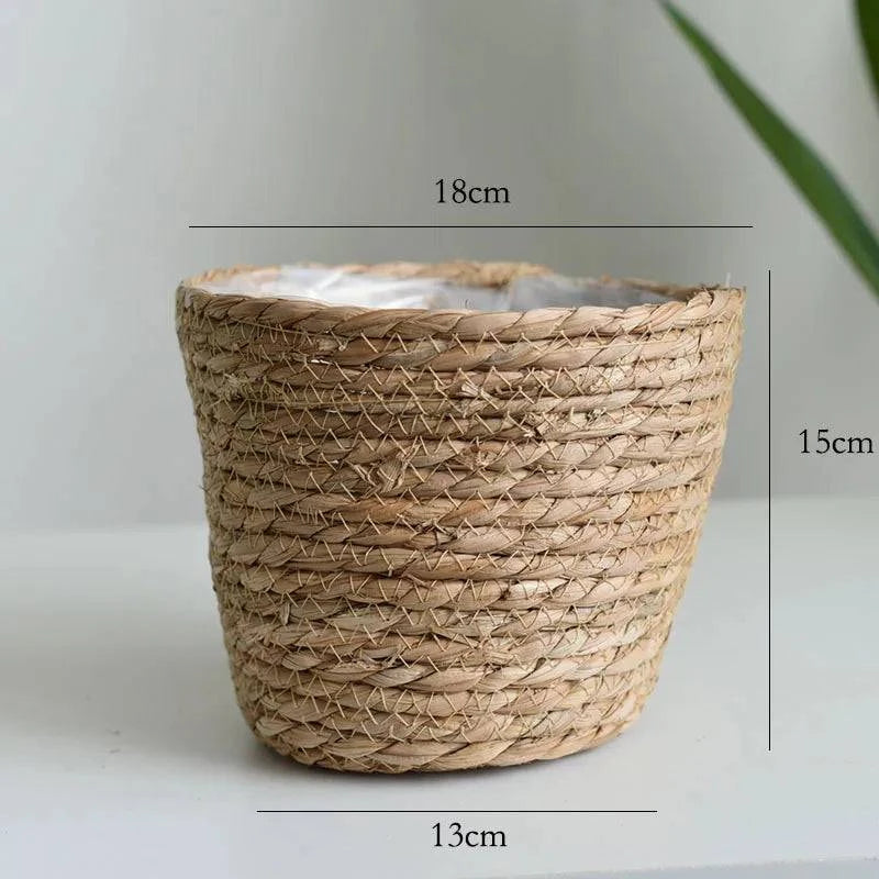 Rustic Artisan-Crafted Basket: Indoor and Outdoor Plant Potting, Laundry, or Multipurpose Organizer Storage Basket - Home Fads