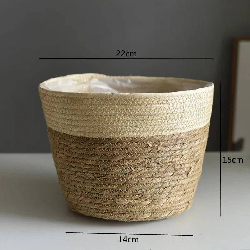 Rustic Artisan-Crafted Basket: Indoor and Outdoor Plant Potting, Laundry, or Multipurpose Organizer Storage Basket - Home Fads