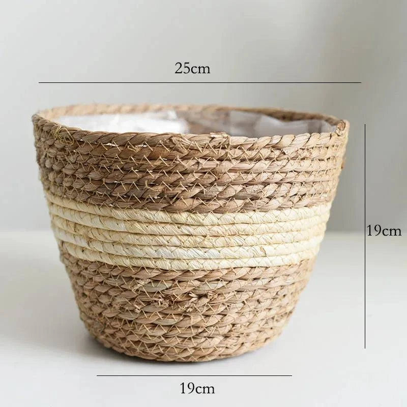 Rustic Artisan-Crafted Basket: Indoor and Outdoor Plant Potting, Laundry, or Multipurpose Organizer Storage Basket - Home Fads