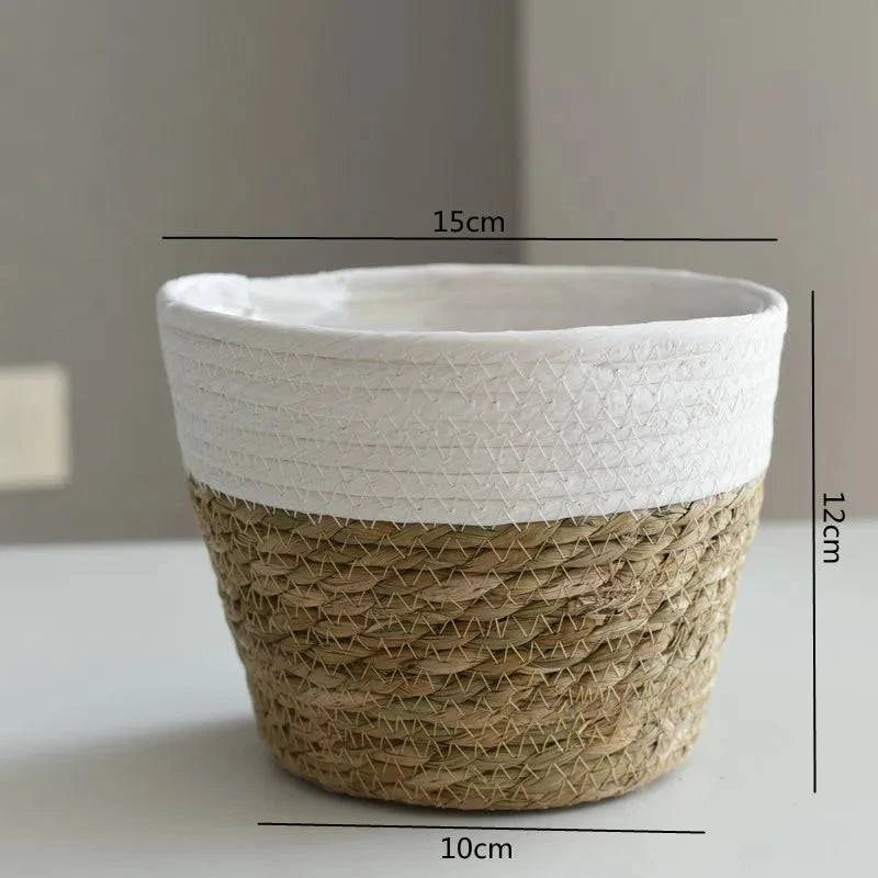 Rustic Artisan-Crafted Basket: Indoor and Outdoor Plant Potting, Laundry, or Multipurpose Organizer Storage Basket - Home Fads