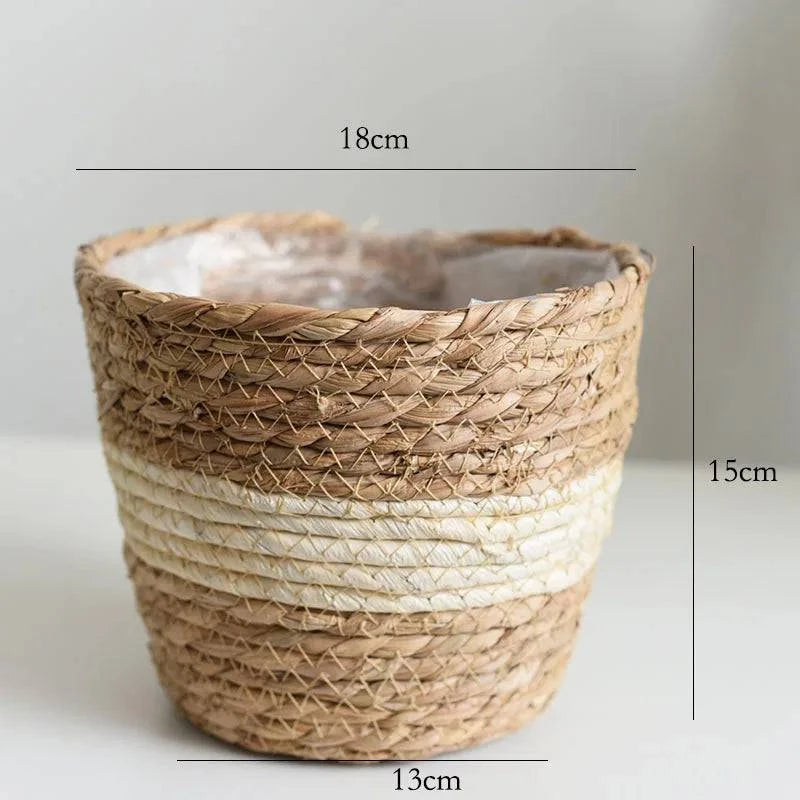 Rustic Artisan-Crafted Basket: Indoor and Outdoor Plant Potting, Laundry, or Multipurpose Organizer Storage Basket - Home Fads