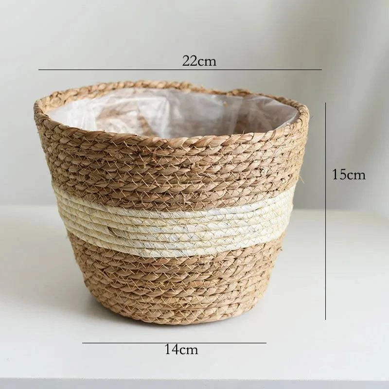 Rustic Artisan-Crafted Basket: Indoor and Outdoor Plant Potting, Laundry, or Multipurpose Organizer Storage Basket - Home Fads