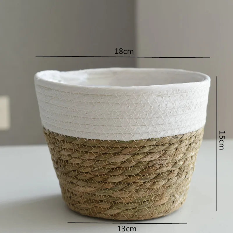 Rustic Artisan-Crafted Basket: Indoor and Outdoor Plant Potting, Laundry, or Multipurpose Organizer Storage Basket - Home Fads